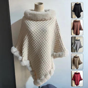 Rex Rabbit Fur Collar Shawl Cape Luxury Fur Cape Wraps Shawl Autumn Winter Fashion Graceful Cloak Outerwear Women Party Wedding Dress - JNR Products