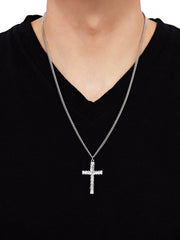 Brilliance Fine Jewelry Sterling Silver Latin Cross on Stainless Necklace, 24" - JNR Products