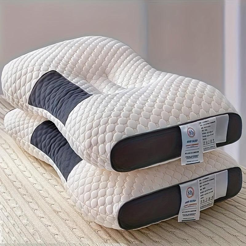 1pcs/2pcs Washable Knitted Cotton Neck Massage High Pillow Core, Quick Help For Sleep, Fit Cervical Vertebra Protection, Suitable For Side Sleeping And Back Sleeping - JNR Products