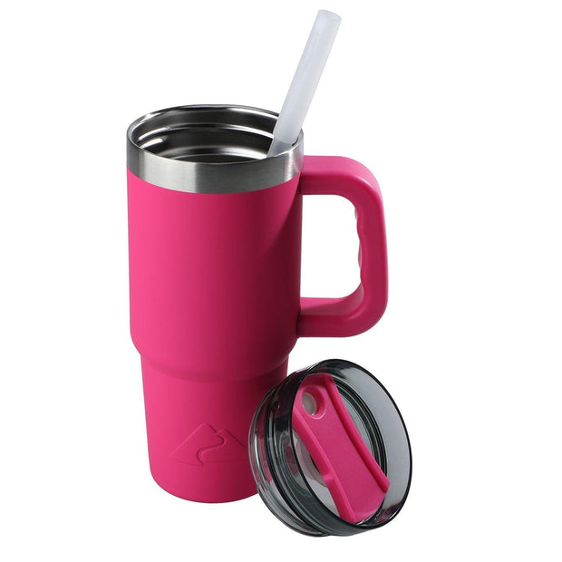 Ozark Trail 18 oz Insulated Stainless Steel Tumbler with Handle, Hot Pink - JNR Products