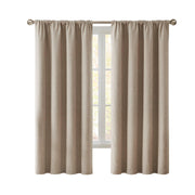 My Texas House Solid White Pepper Rod Pocket Back Tab Blackout Curtain Panel, 52" x 108" - JNR Products