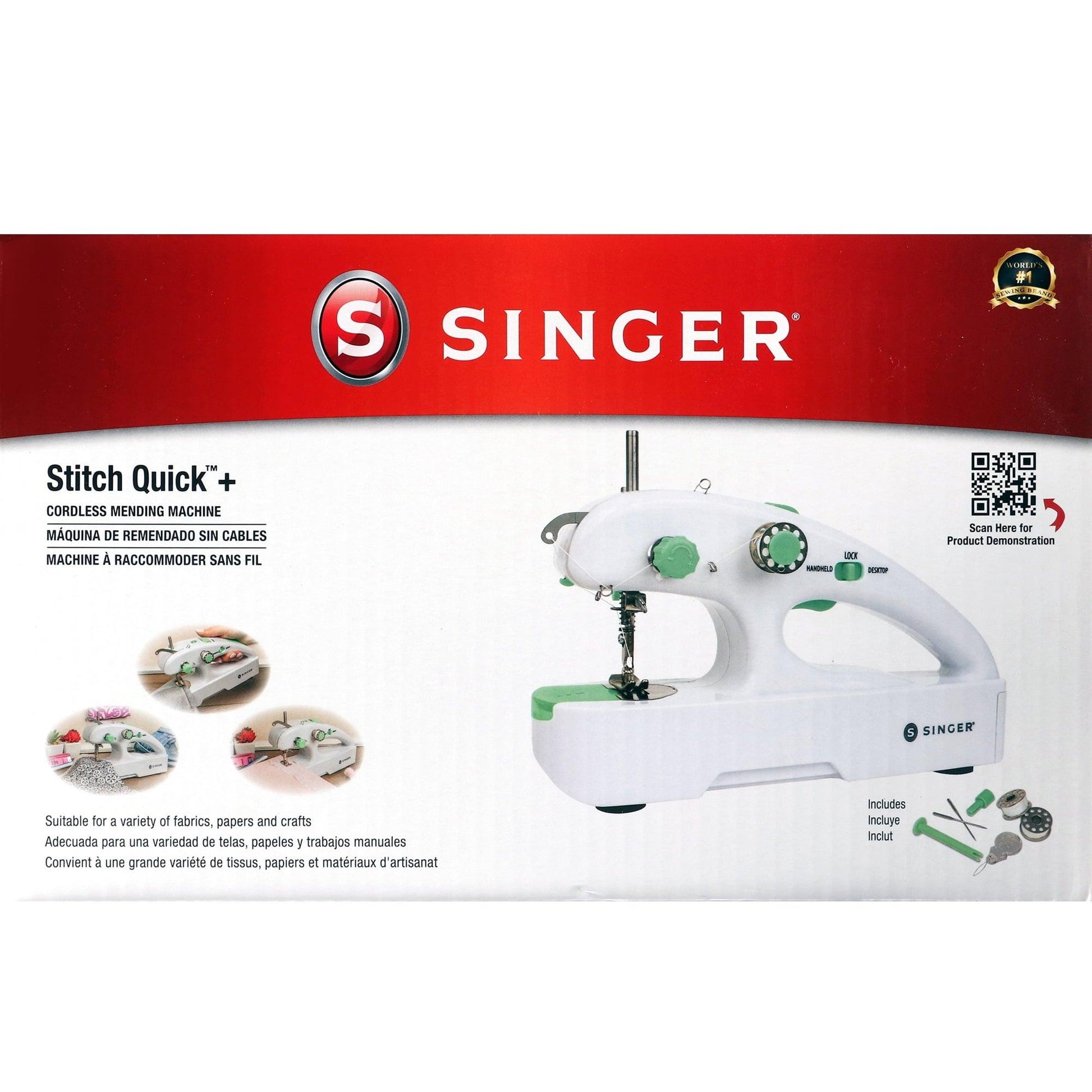 SINGER Stitch Quick Plus Cordless Handheld Portable Mending Machine for Sewing Repairs, Two Thread - JNR Products