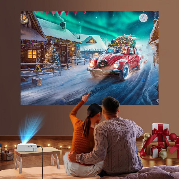 Portable 4K HD Mini Projector with Remote Control - Brightness 3000+ Lumens, 3D Support, USB Powered, Ideal for Home Theater, Camping, and Office Use, Christmas Gift, Built-in Speaker - JNR Products