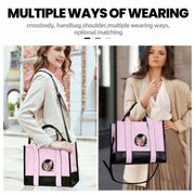 GYUEE The Tote Bag,Leather Pink Cute Cat Leisure Bags with Zipper,Medium Shopping School Handbags for Women - JNR Products