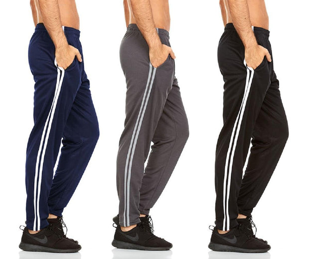 DARESAY Mens Joggers- Quick-Dry Mens Jogging Pants, Elastic Waist With Two Side Pockets, Athletic, Active Pants for Men, 3-Pack, Regular and Big Mens - JNR Products