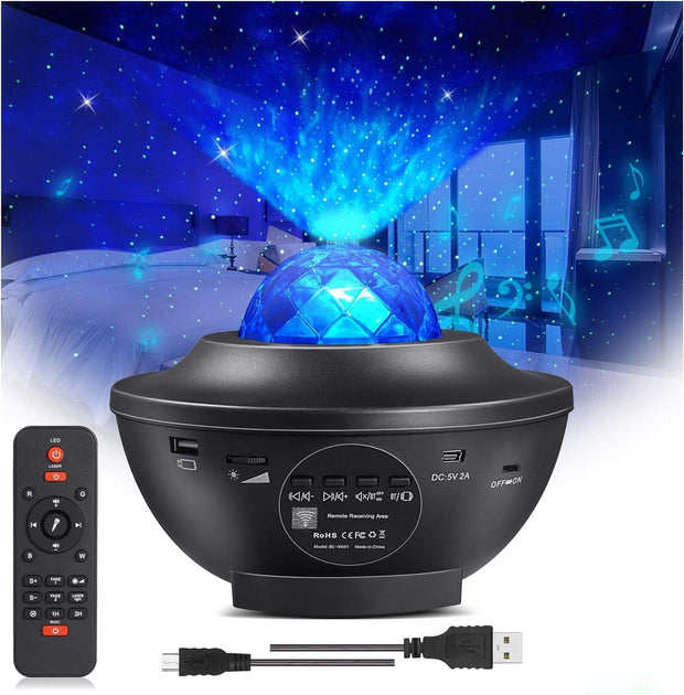 Star Projector Galaxy Light Projector with Remote & Bluetooth Speaker, Multiple Colors Dynamic Projections Star Night Light Projector for Kids Adults Bedroom, Space Lights for Bedroom Decor Aesthetic - JNR Products