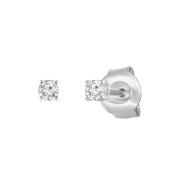 Unique Moments 1/10 Ct Round Lab Grown Diamond Stud Earrings in 10K White Gold for Women (J-SI-I1) - JNR Products