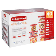 Rubbermaid EasyFindLids 40 Piece Food Storage Containers with Vented Lids Variety Set, Red - JNR Products