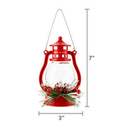 Red & Green LED Light Lantern Christmas Ornament, 4.72 in, 1 Count, by Holiday Time - JNR Products