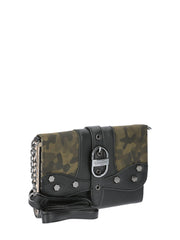 Jessica Simpson Woman's Courtney Clutch Wallet with Chain Strap, Black with Camo - JNR Products