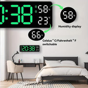 1pc Modern Multi-Functional Silent Living Room Clock - Large Screen LED Display, Rectangular Shape, Week, Temperature, Humidity, Alarm Function, Stand or Hang Option - JNR Products