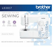 Brother LX3817 17-Stitch Portable Full-Size Sewing Machine, White - JNR Products