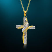 Natalia Drake Diamond Accent Cross Shape Necklace for Women in Yellow Gold Plated Sterling Silver - JNR Products