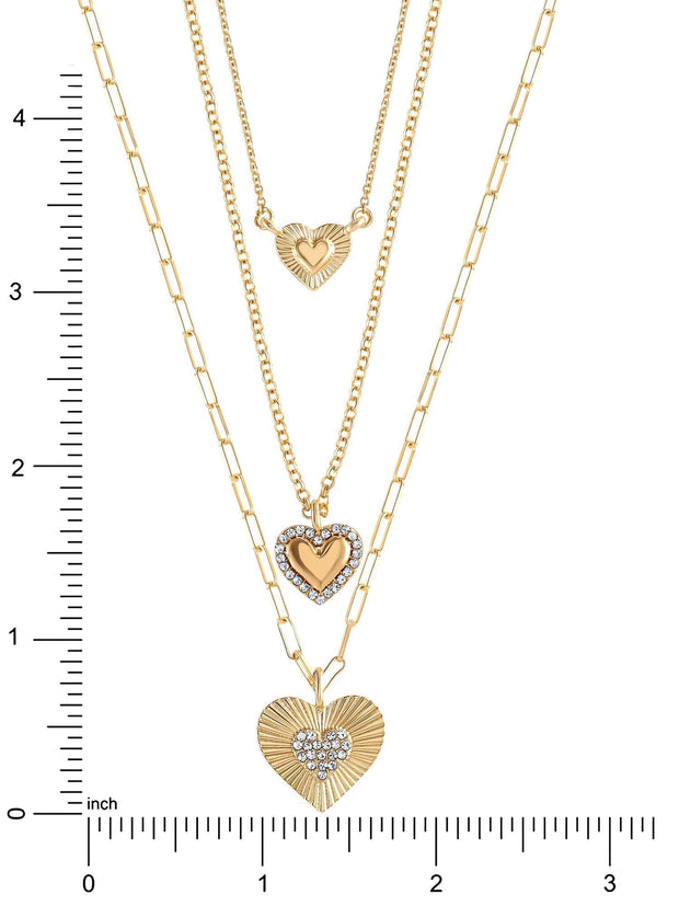 Jessica Simpson Fashion Gold Metal Layer Heart Necklace - JNR Products