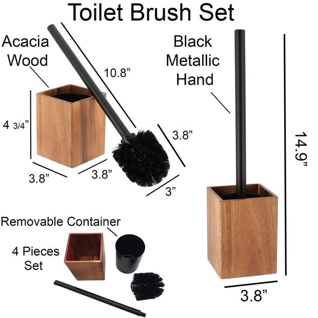 Acacia Wood Bathroom Accessory Set Collection - JNR Products