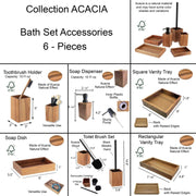 Acacia Wood Bathroom Accessory Set Collection - JNR Products