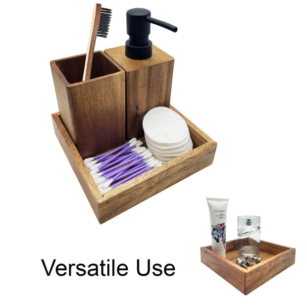 Acacia Wood Bathroom Accessory Set Collection - JNR Products