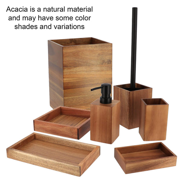 Acacia Wood Bathroom Accessory Set Collection - JNR Products