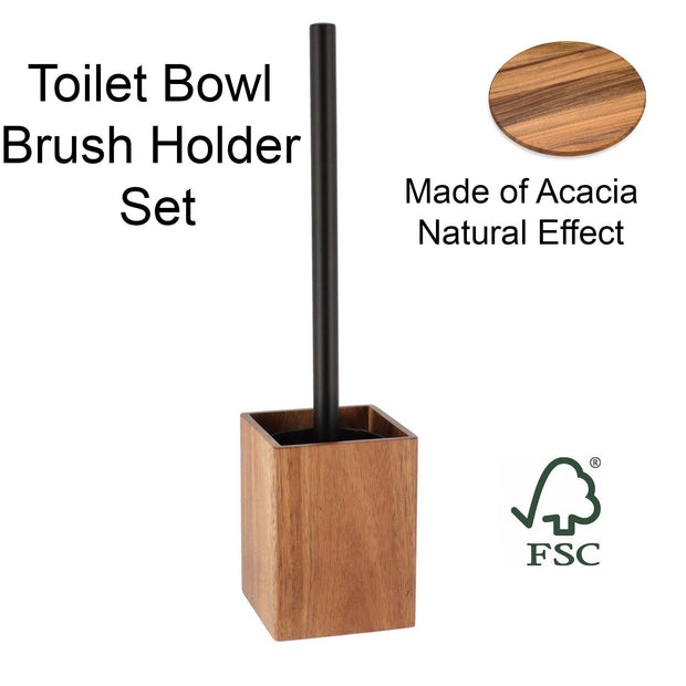 Acacia Wood Bathroom Accessory Set Collection - JNR Products