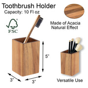 Acacia Wood Bathroom Accessory Set Collection - JNR Products