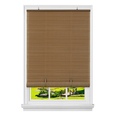 Achim Solstice Cordless Vinyl Light Filtering Window Roll-up Blind, 72" x 36", Woodtone Brown - JNR Products