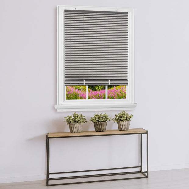 Achim Veranda Indoor/Outdoor Cordless Charcoal/Silver Vinyl Light Filtering Window Roll-Up Blind, 72" L x 36" W - JNR Products