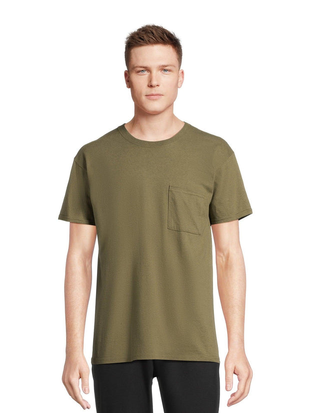 Athletic Works Men's and Big Men's Cotton Pocket Tee, Sizes XS-5XL - JNR Products