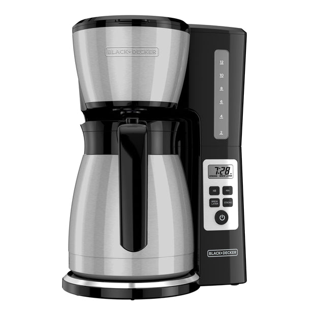 BLACK+DECKER 12-Cup Thermal Programmable Coffeemaker CM2046S, Silver/Black - JNR Products