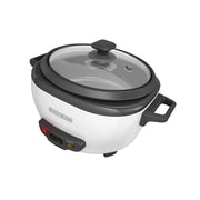 BLACK+DECKER 6-Cup Rice Cooker with Steaming Basket, White, RC506 - JNR Products