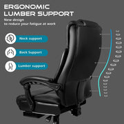 BOSSIN Big and Tall Office Chair Executive Heavy Duty Home Chairs with Foot Rest Ergonomic,High Back and Lumbar Support - JNR Products