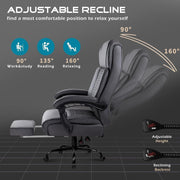 BOSSIN Big and Tall Office Chair Executive Heavy Duty Home Chairs with Foot Rest Ergonomic,High Back and Lumbar Support - JNR Products