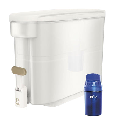 Beautiful by PUR 30 Cup Dispenser Water Filtration System, Filter Included, White Icing (PDS1820W) - JNR Products