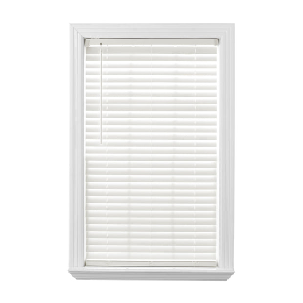 Better Homes & Gardens 2" Cordless Faux Wood Horizontal Blinds, White, 35" W x 64" L - JNR Products