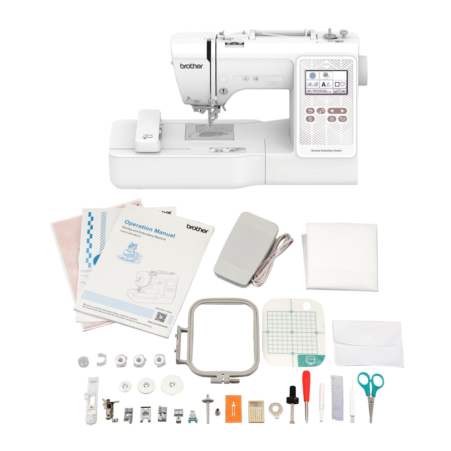 Brother PE570 4" x 4" Embroidery Machine with Built-in Designs - JNR Products