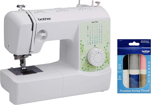 Brother SM2700 27-Stitch Free Arm Sewing Machine and 6-Piece Premium Sewing Thread Pack - JNR Products