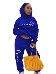 Cindysus Women Casual Sweatsuit Letter Print Playsuit 2 Piece Outfit Sweatshirt and Sweatpants Loose Fit Jogger Set Orange M - JNR Products