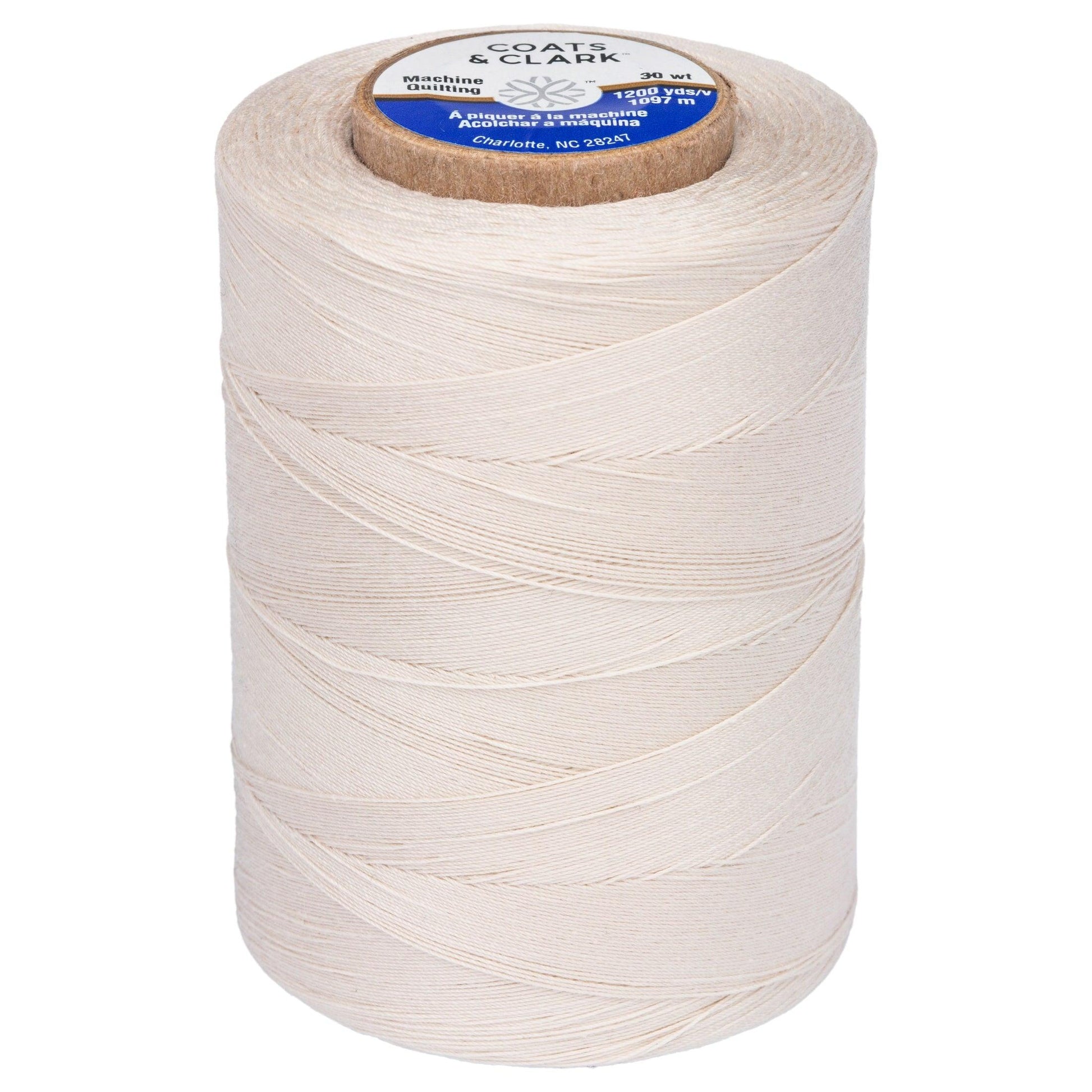 Coats & Clark 100% Cotton Sewing Thread, 1200 yd Size 50, Natural - JNR Products