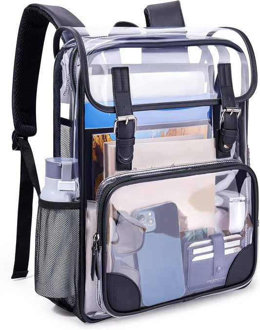 DAKIMOE Clear Backpack for School Stadium Travel Transparent Book Bag Large 17'' - JNR Products