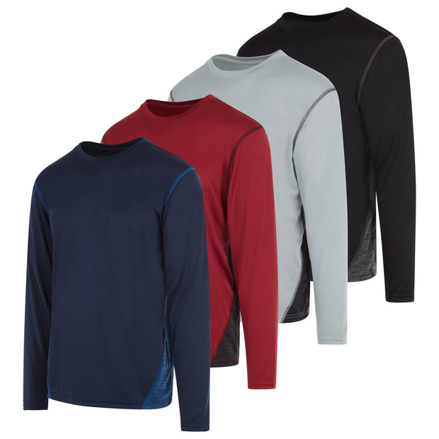 DARESAY Dri-Fit Long Sleeve T Shirts for Men-4 Pack- Moisture Wicking, Quick Dry Tees (Up to 3XL) - JNR Products