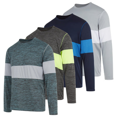 DARESAY Dri-Fit Long Sleeve T Shirts for Men-4 Pack- Moisture Wicking, Quick Dry Tees (Up to 3XL) - JNR Products