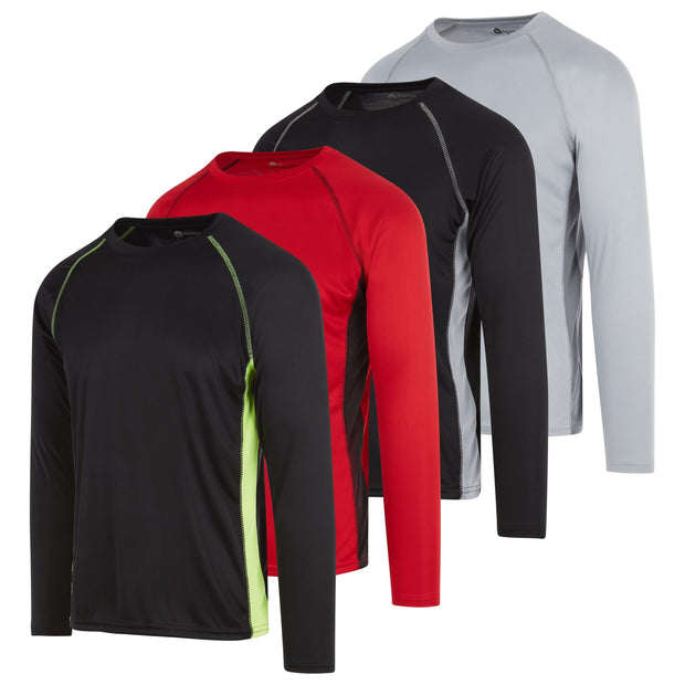 DARESAY Dri-Fit Long Sleeve T Shirts for Men-4 Pack- Moisture Wicking, Quick Dry Tees (Up to 3XL) - JNR Products