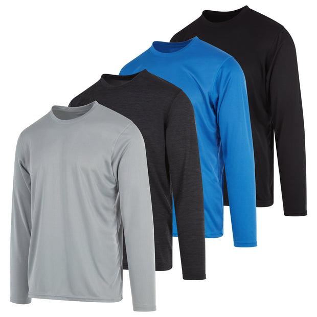 DARESAY Dri-Fit Long Sleeve T Shirts for Men-4 Pack- Moisture Wicking, Quick Dry Tees (Up to 3XL) - JNR Products