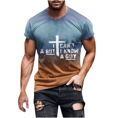 Dovford I Can't but I Know a Guy Jesus T-Shirt for Men Funny Christian T-Shirts for Men Crewneck Short Sleeve Tops 2024 - JNR Products