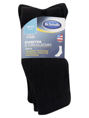 Dr. Scholl's Men's Diabetes & Circulatory Ankle Socks, 6 Pack - JNR Products