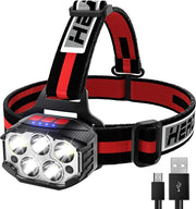 EASYMAXX LED Headlamp Rechargeable, 1100Lumen Bright Motion Sensor Head lamp Flashlight with Red Light, 12 Modes Waterproof Headlight - JNR Products