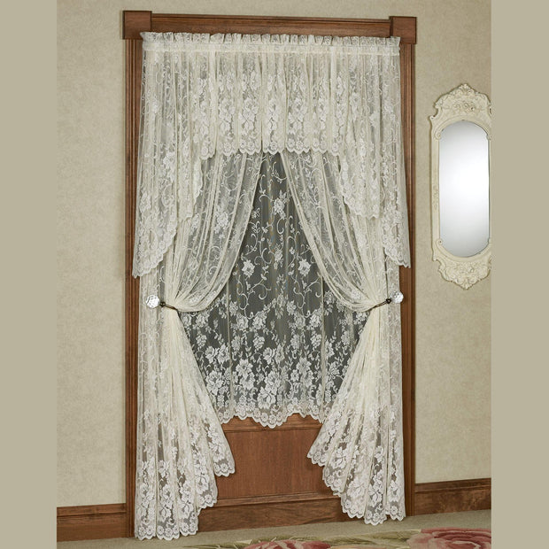 Enchanting Roses Lace Curtain Panel Panel 56 x 63 - JNR Products