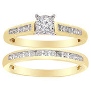 Forever Bride 10K Yellow Gold 1/2 CTTW Diamond Channel Bridal Set, Women, Adult - JNR Products