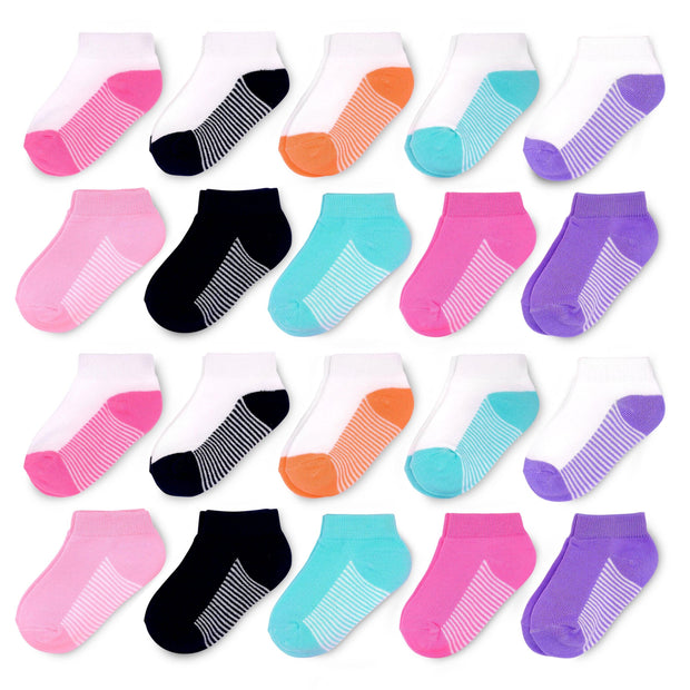 Toddler Girl Low Cut Socks, 20-Pack, - JNR Products