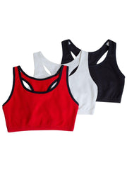 Fruit of the Loom Women's Tank Style Cotton Sports Bra, 3-Pack, Style-9012 - JNR Products