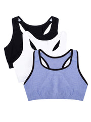 Fruit of the Loom Women's Tank Style Cotton Sports Bra, 3-Pack, Style-9012 - JNR Products